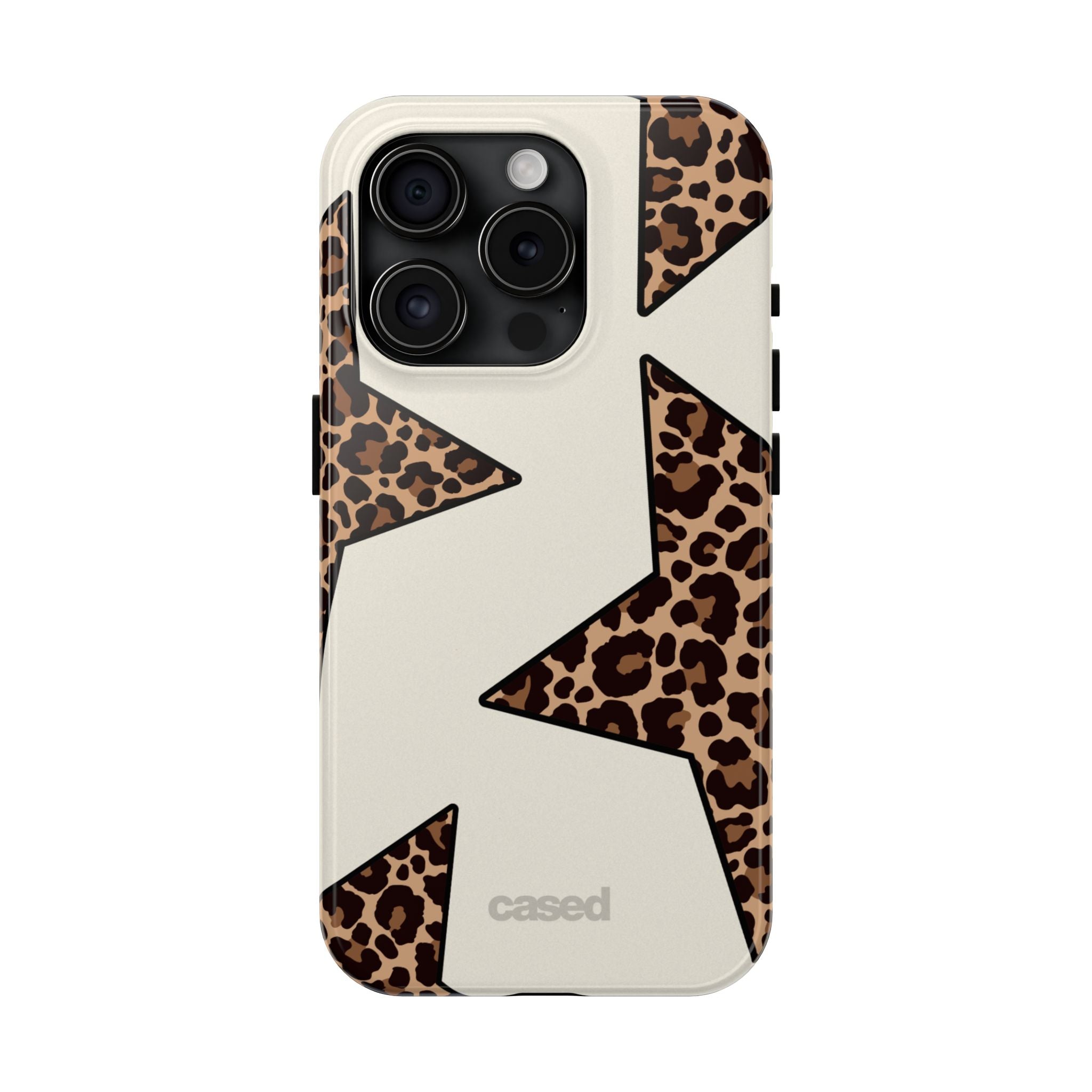 Leopard Star Pattern Phone Case | Animal Print Stars Tough Phone Case