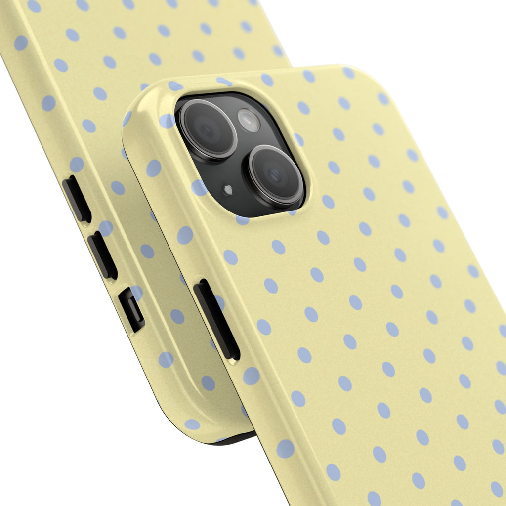 Pastel Yellow Polka Dot Tough Phone Case — Cute Protective Phone Cover