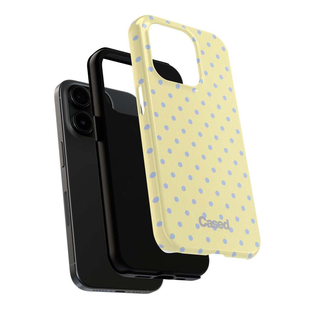 Pastel Yellow Polka Dot Tough Phone Case — Cute Protective Phone Cover
