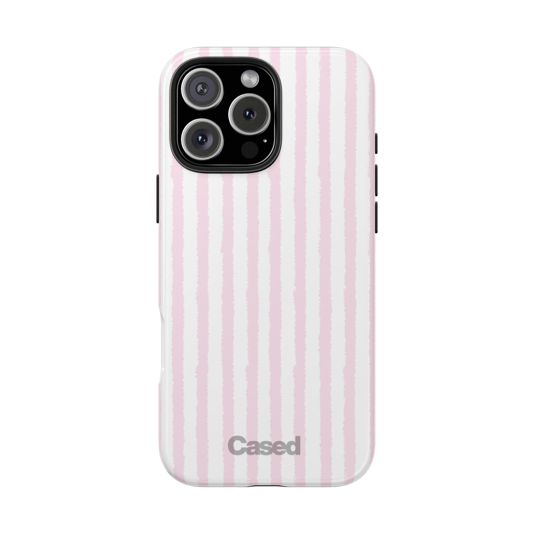 Pink Pastel Stripe Tough Phone Case — Protective iPhone Cover