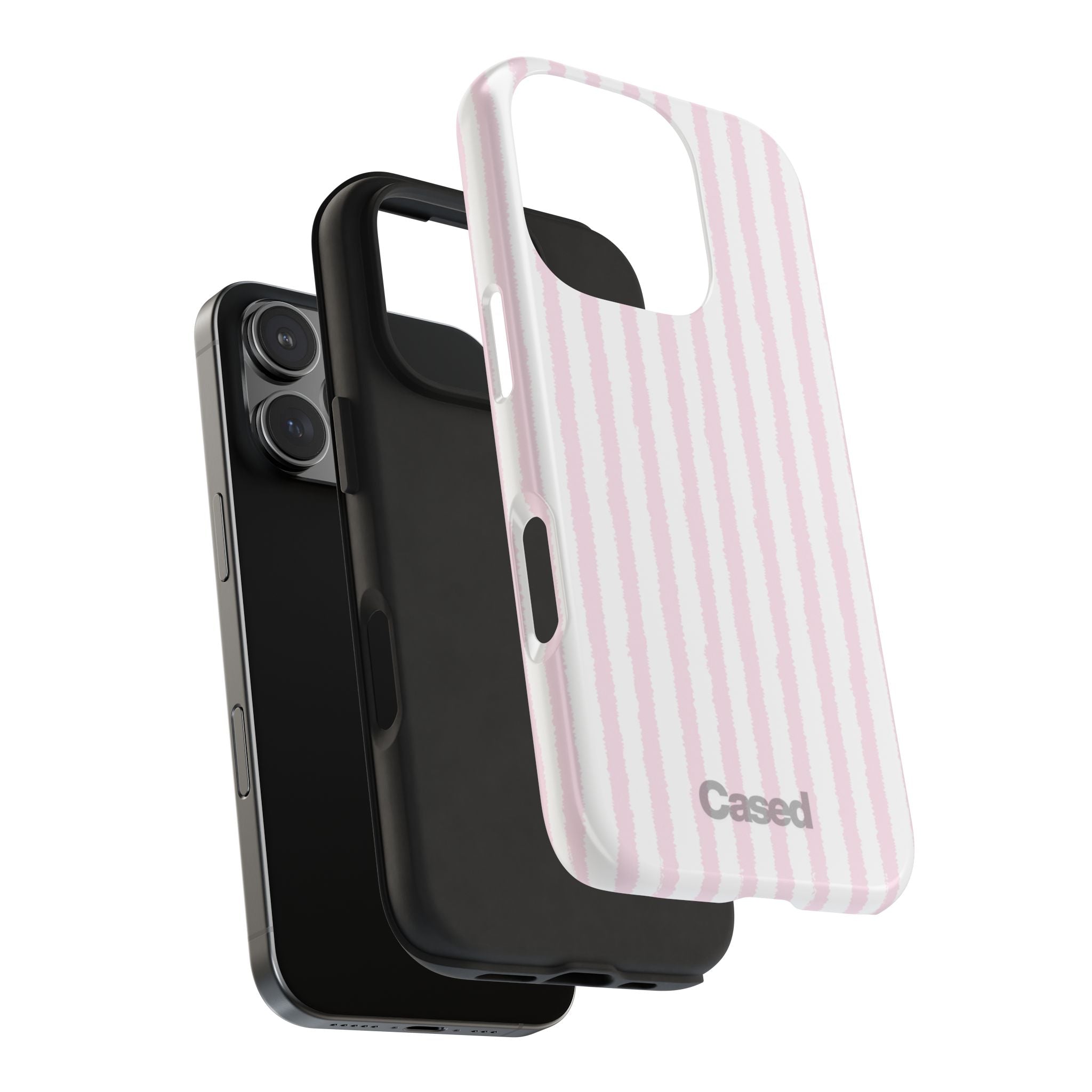 Pink Pastel Stripe Tough Phone Case — Protective iPhone Cover
