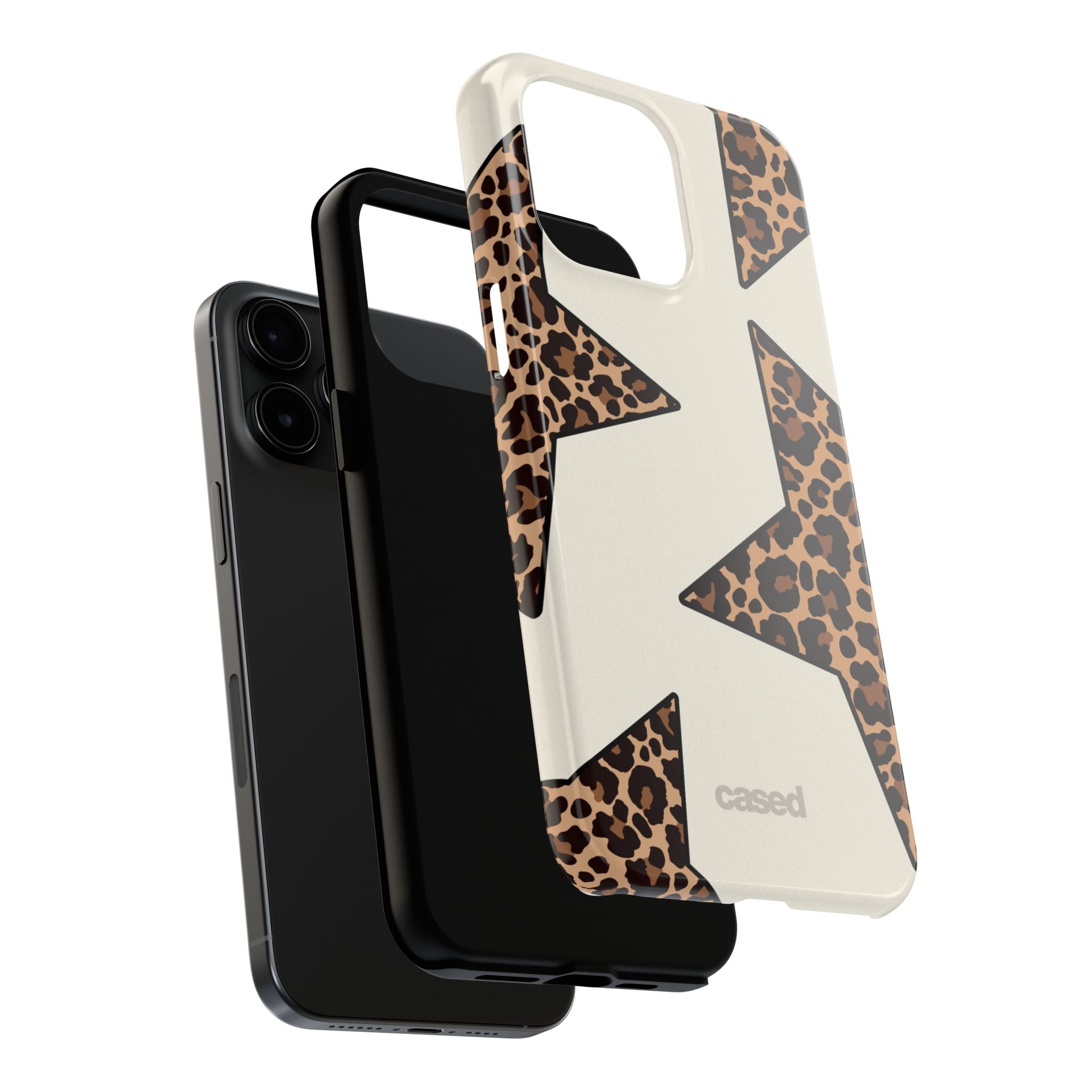 Leopard Star Pattern Phone Case | Animal Print Stars Tough Phone Case