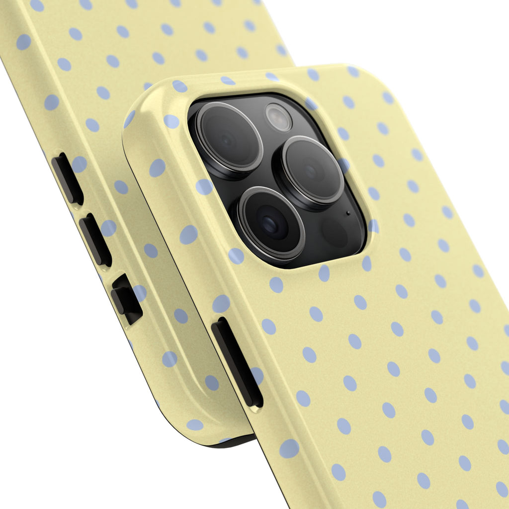 Pastel Yellow Polka Dot Tough Phone Case — Cute Protective Phone Cover