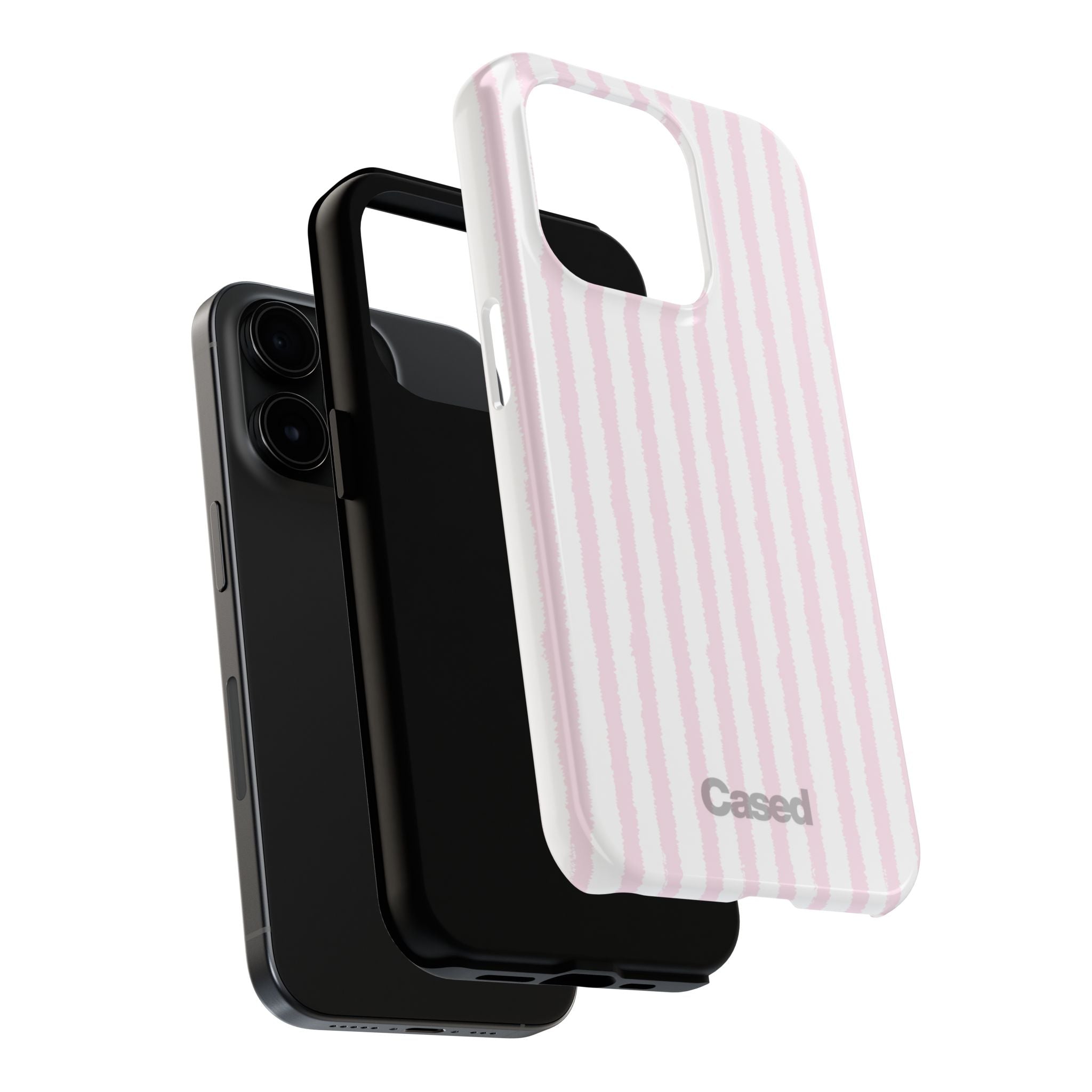 Pink Pastel Stripe Tough Phone Case — Protective iPhone Cover