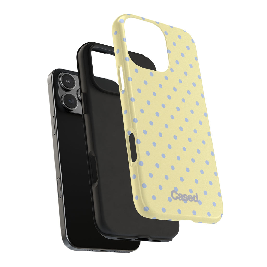 Pastel Yellow Polka Dot Tough Phone Case — Cute Protective Phone Cover