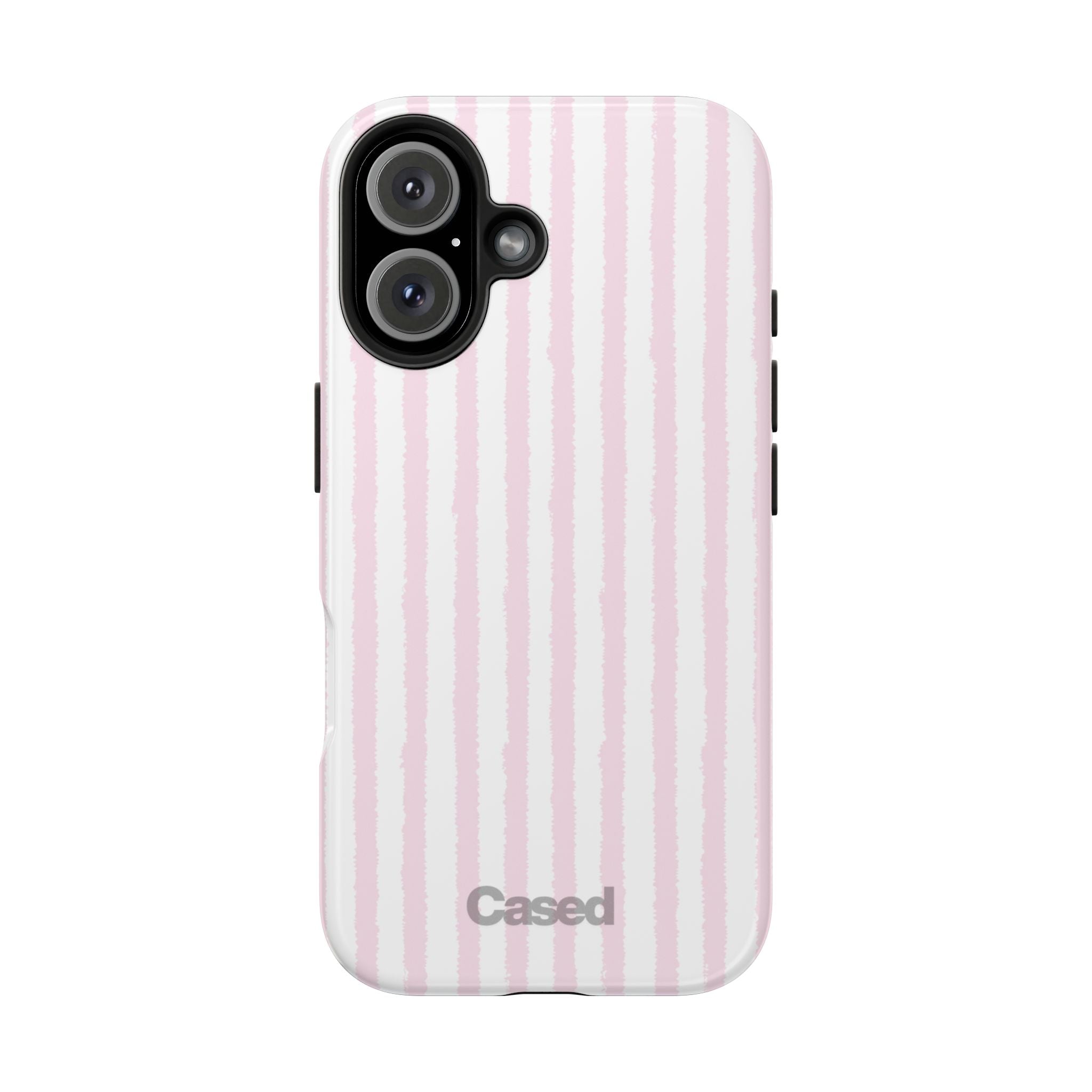 Pink Pastel Stripe Tough Phone Case — Protective iPhone Cover