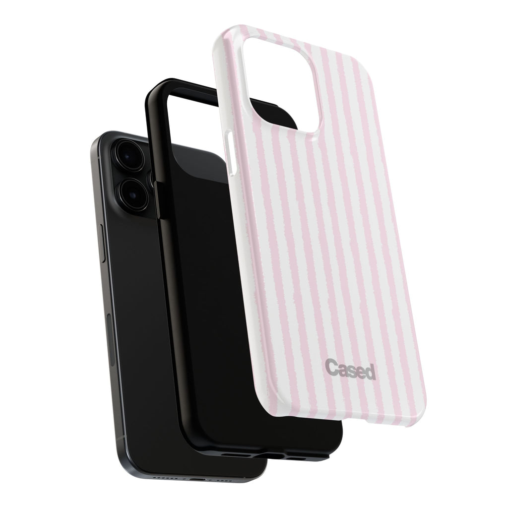 Pink Pastel Stripe Tough Phone Case — Protective iPhone Cover