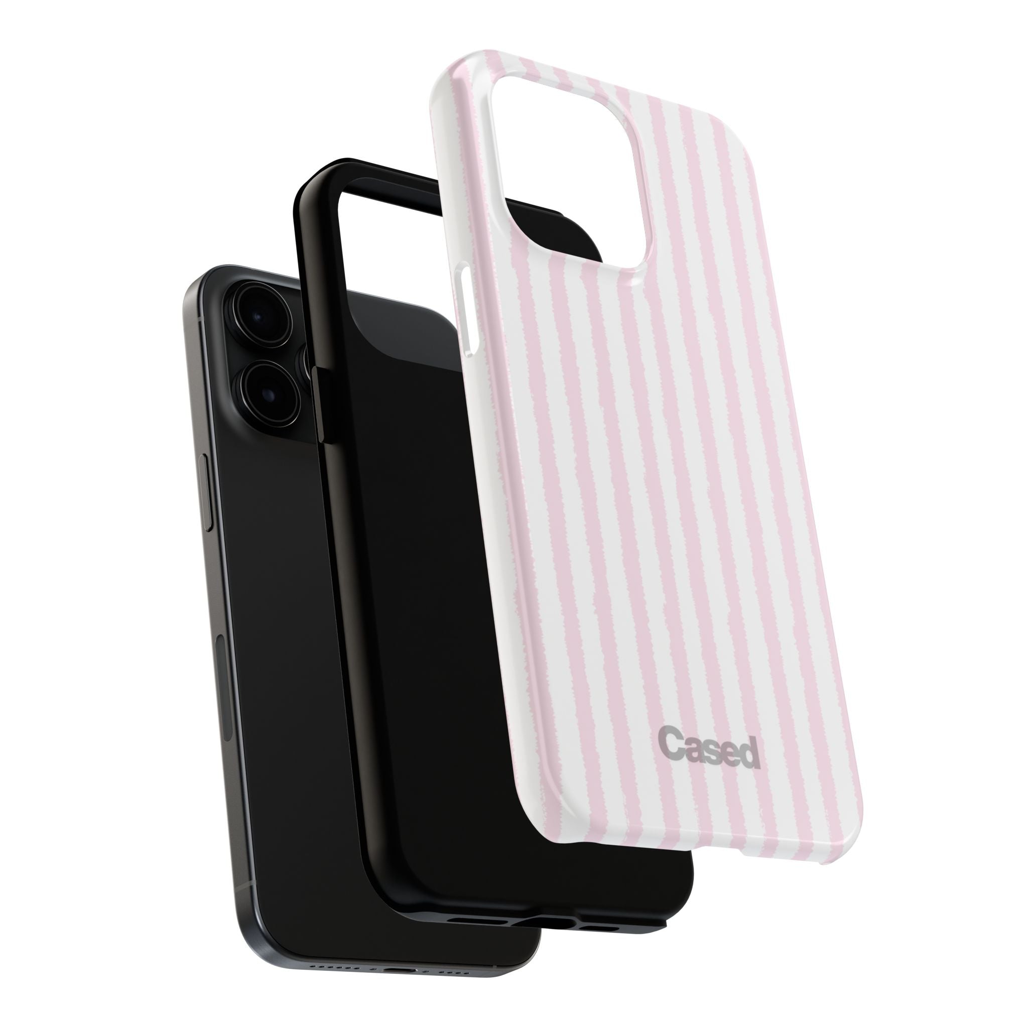 Pink Pastel Stripe Tough Phone Case — Protective iPhone Cover