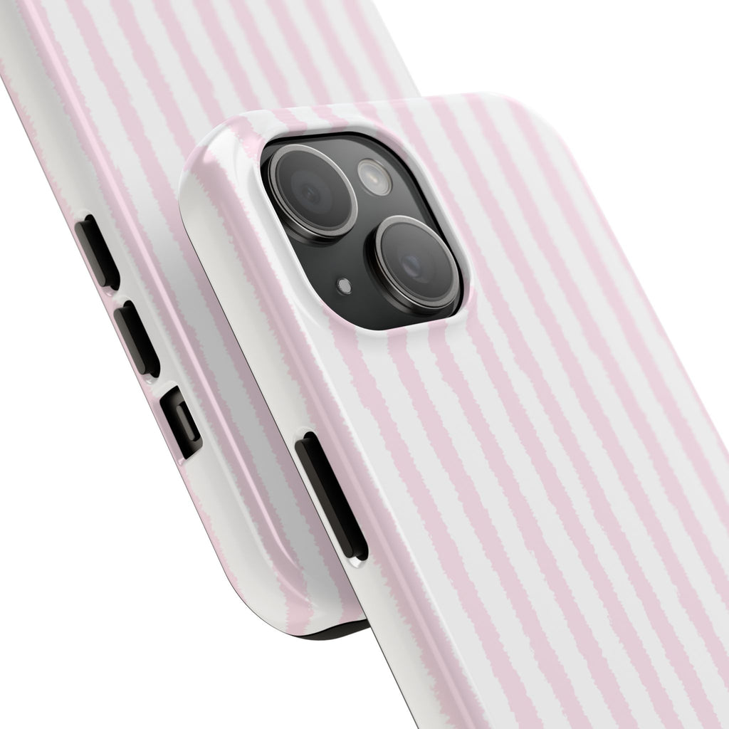 Pink Pastel Stripe Tough Phone Case — Protective iPhone Cover