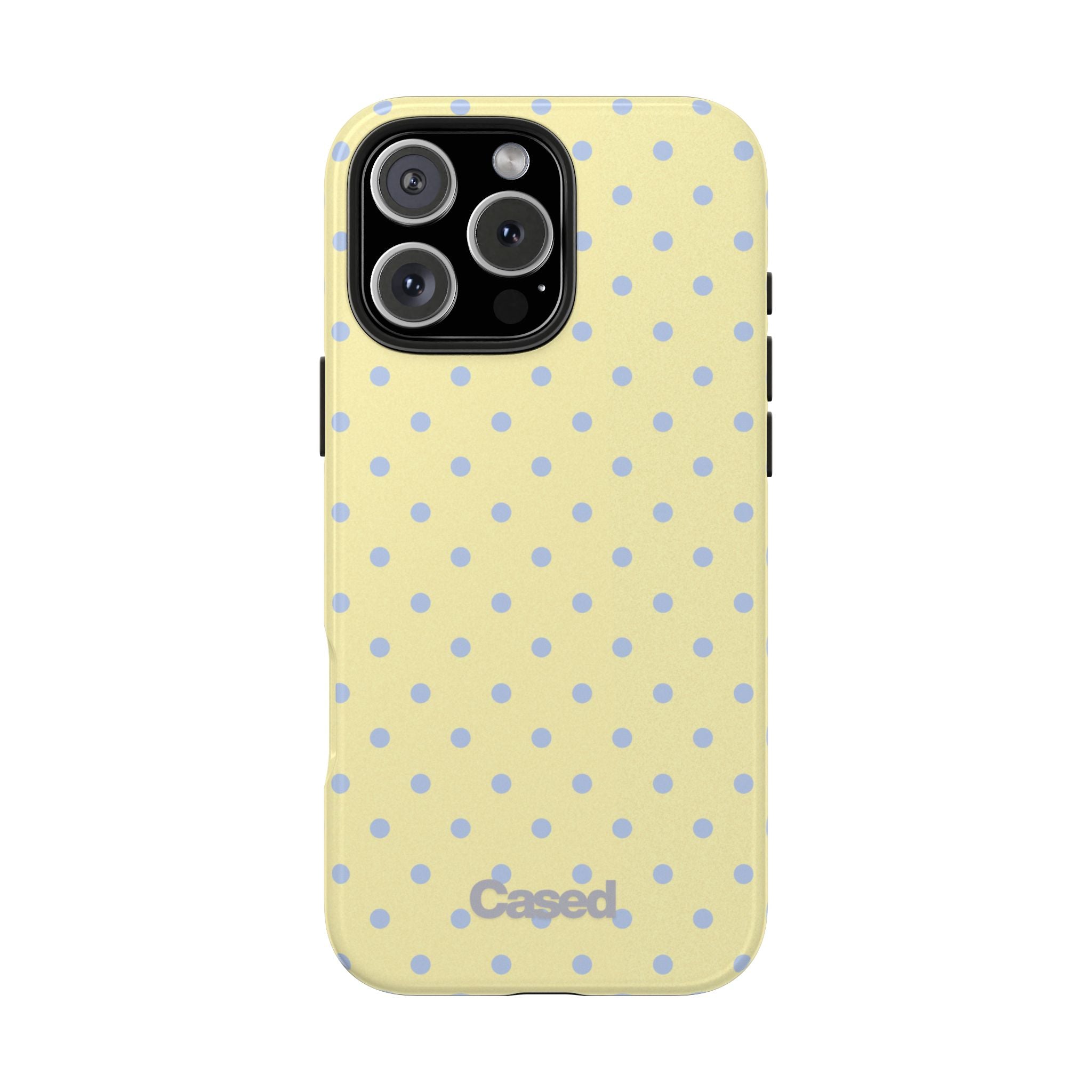 Pastel Yellow Polka Dot Tough Phone Case — Cute Protective Phone Cover
