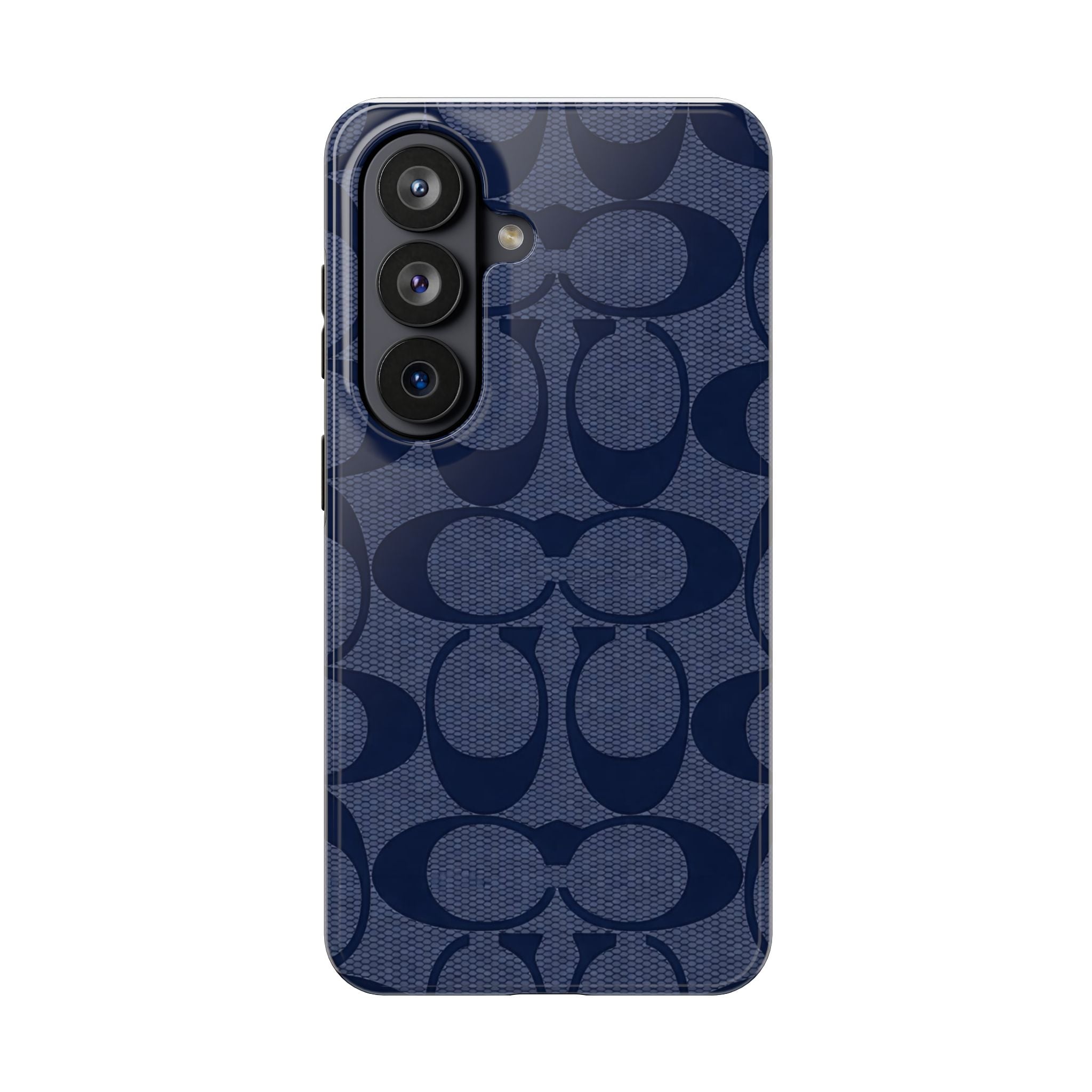 Navy Signature Pattern Tough Phone Case — Protective Designer-Inspired iPhone Case