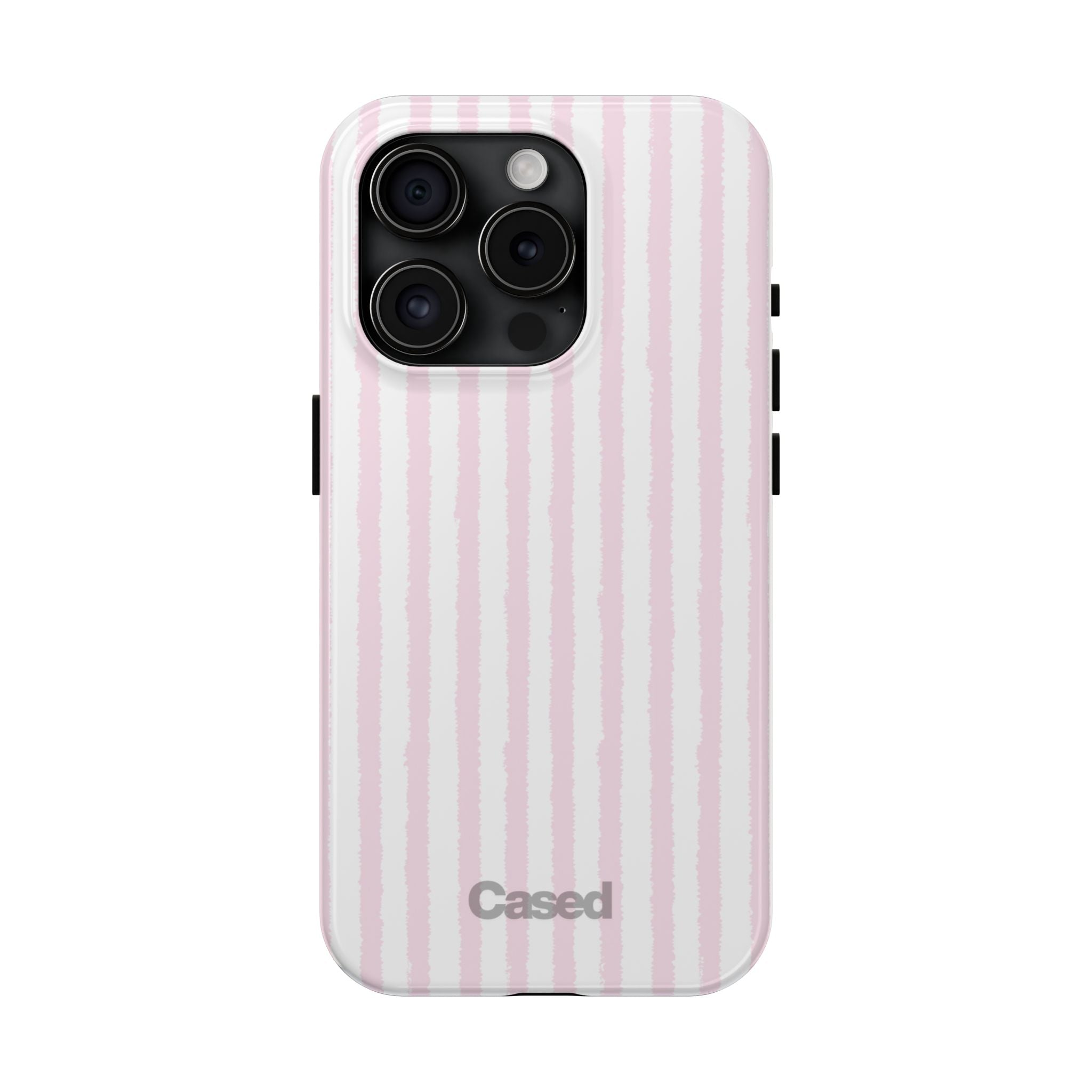 Pink Pastel Stripe Tough Phone Case — Protective iPhone Cover