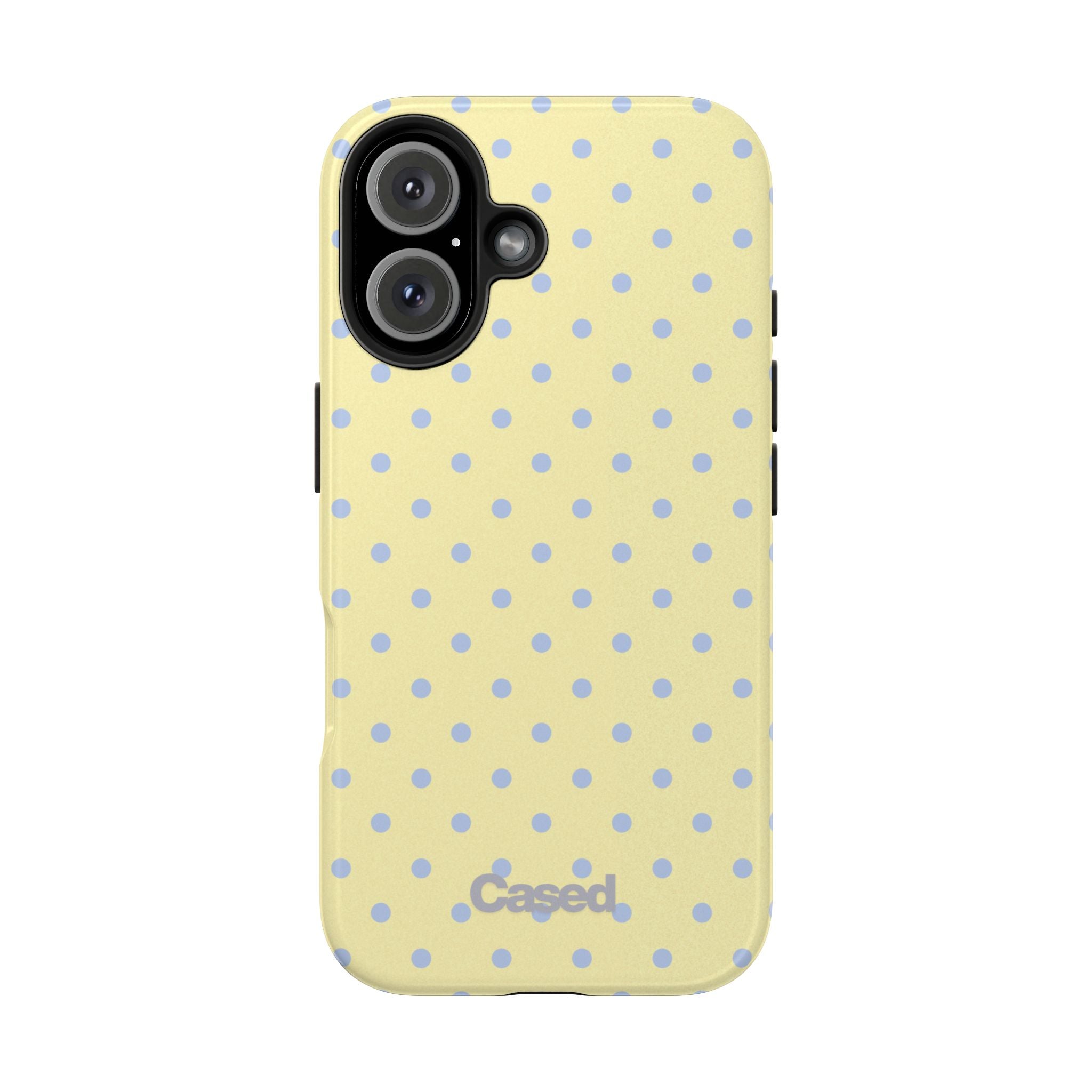 Pastel Yellow Polka Dot Tough Phone Case — Cute Protective Phone Cover