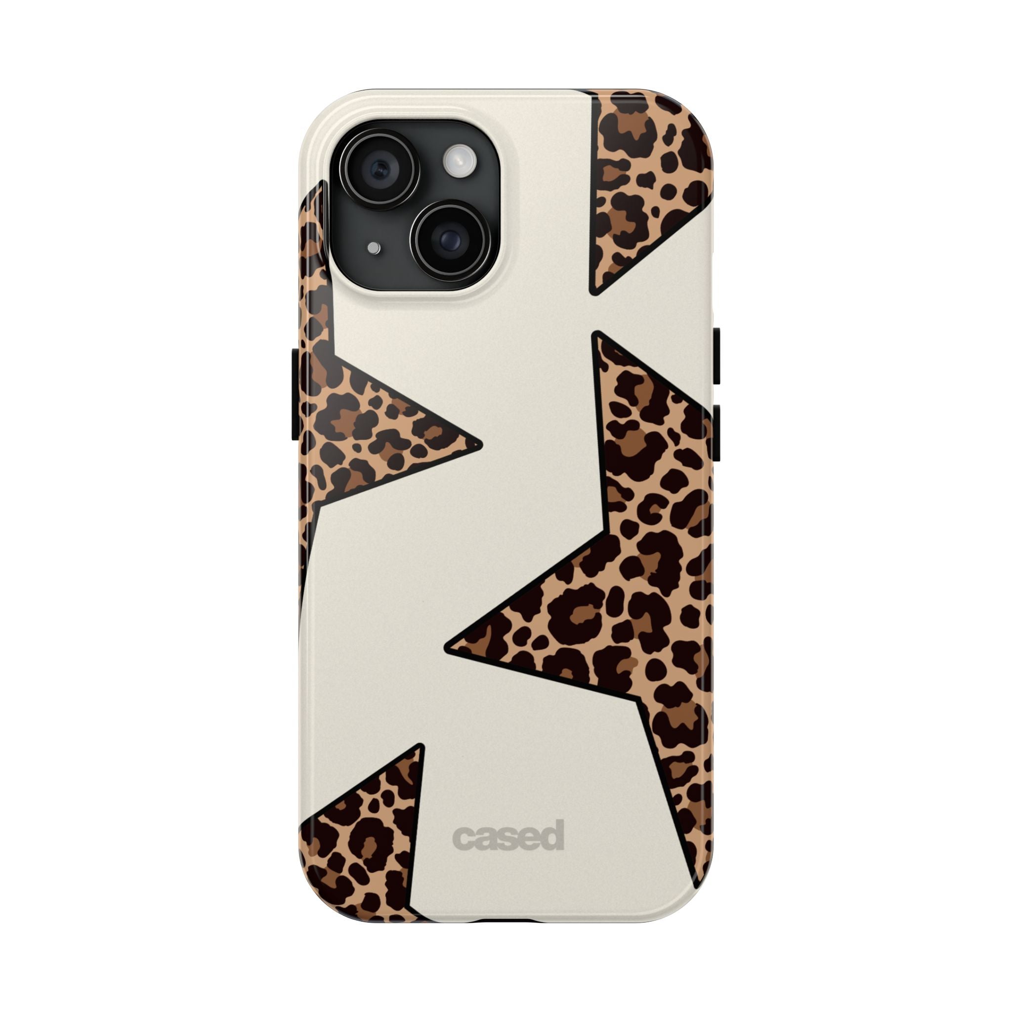 Leopard Star Pattern Phone Case | Animal Print Stars Tough Phone Case