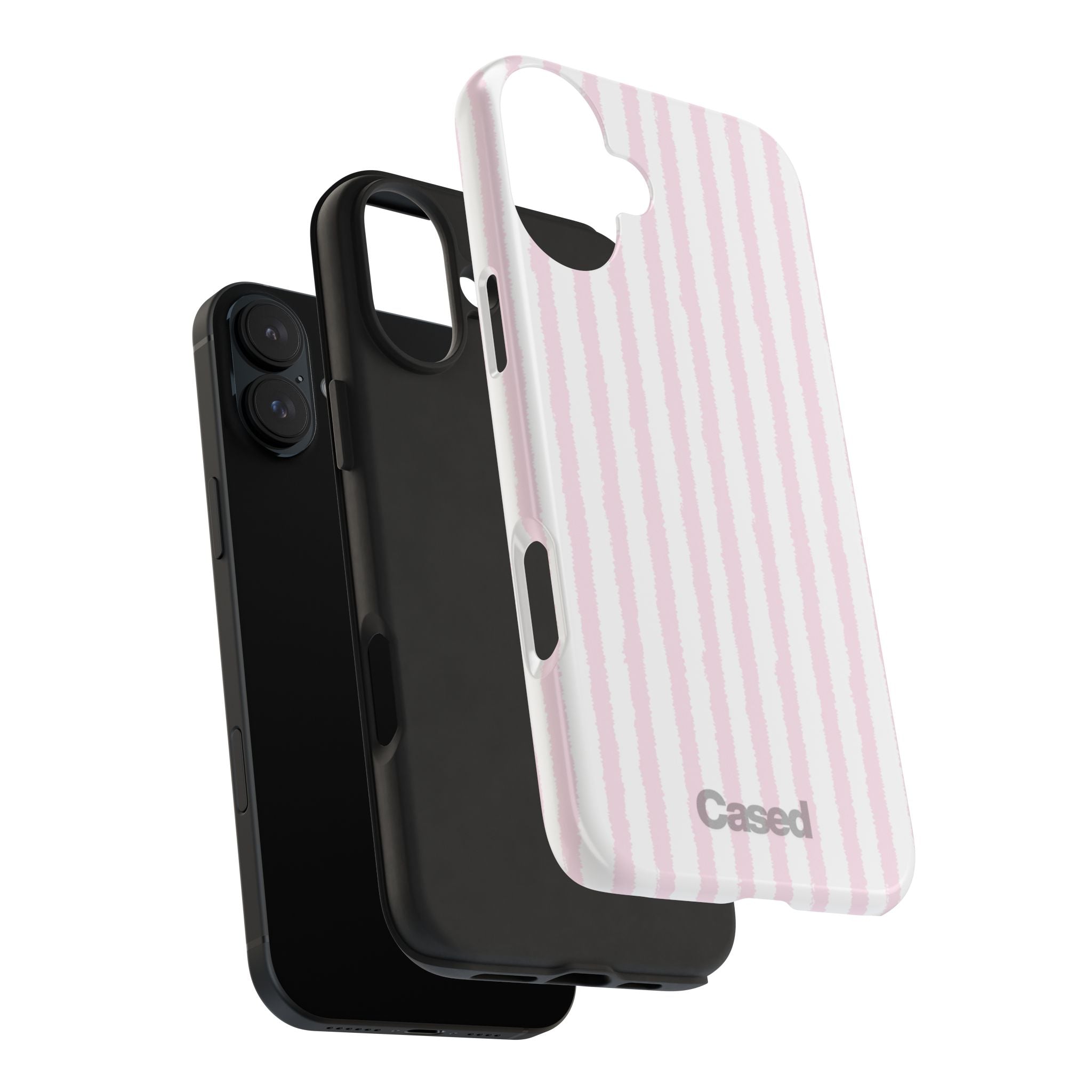 Pink Pastel Stripe Tough Phone Case — Protective iPhone Cover