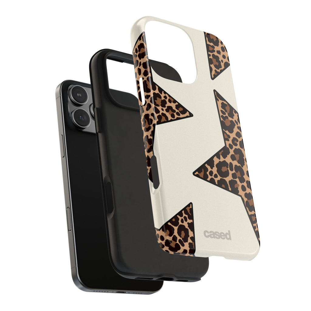 Leopard Star Pattern Phone Case | Animal Print Stars Tough Phone Case