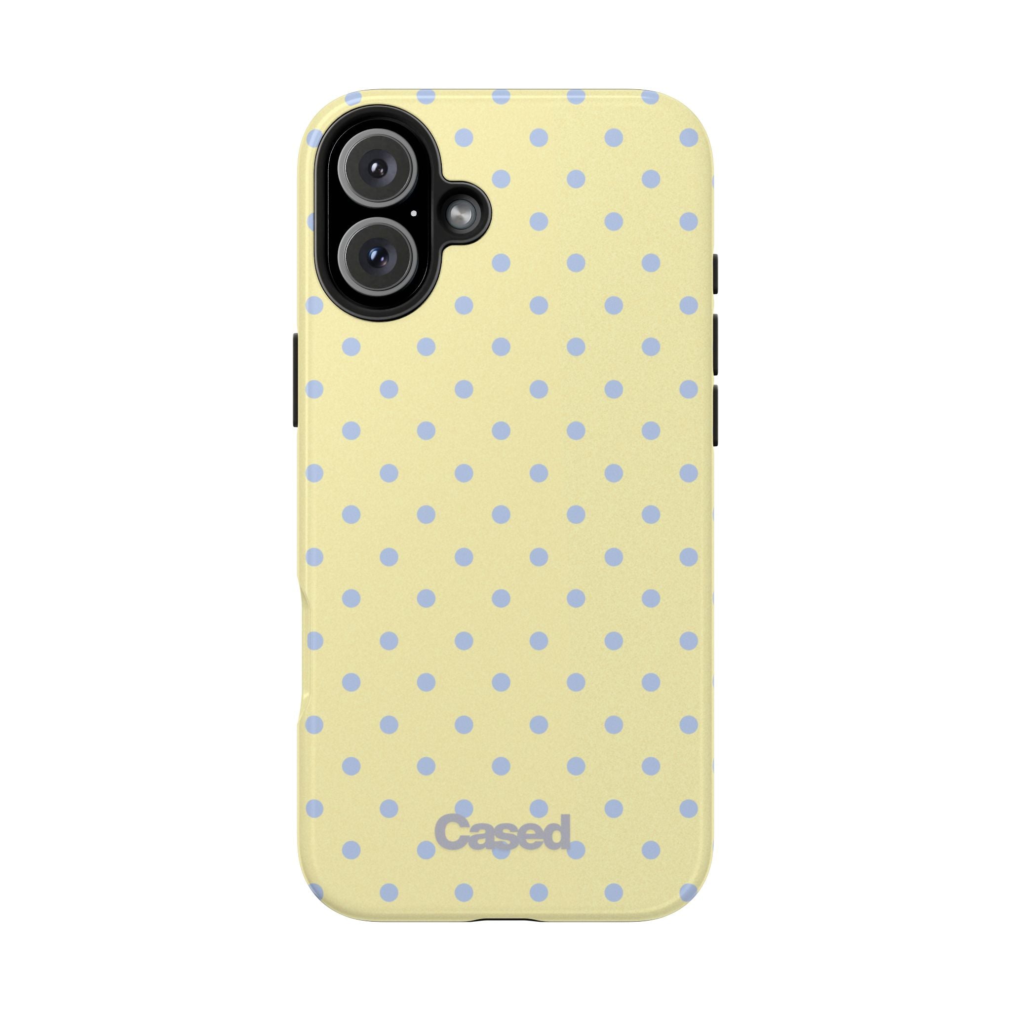 Pastel Yellow Polka Dot Tough Phone Case — Cute Protective Phone Cover