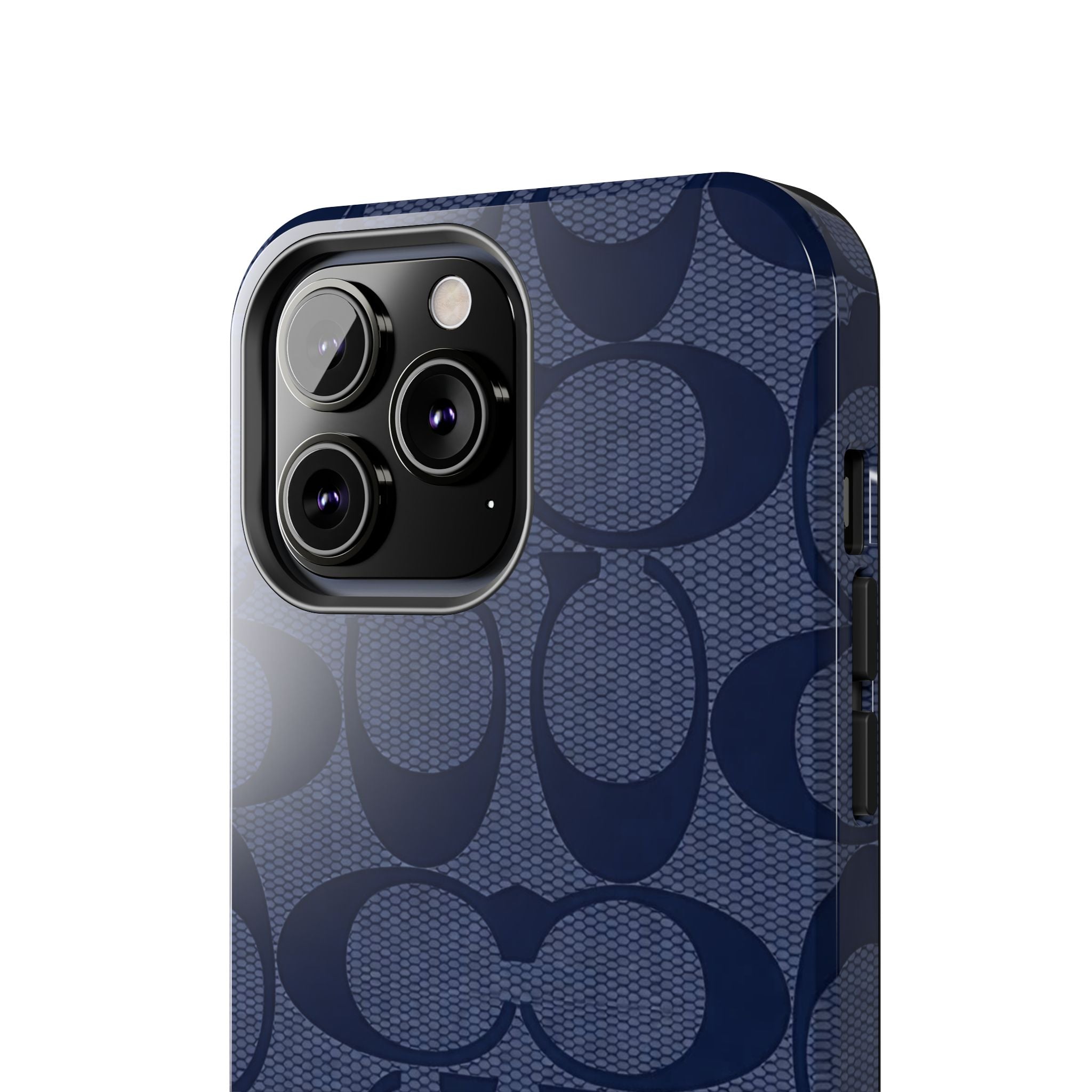 Navy Signature Pattern Tough Phone Case — Protective Designer-Inspired iPhone Case