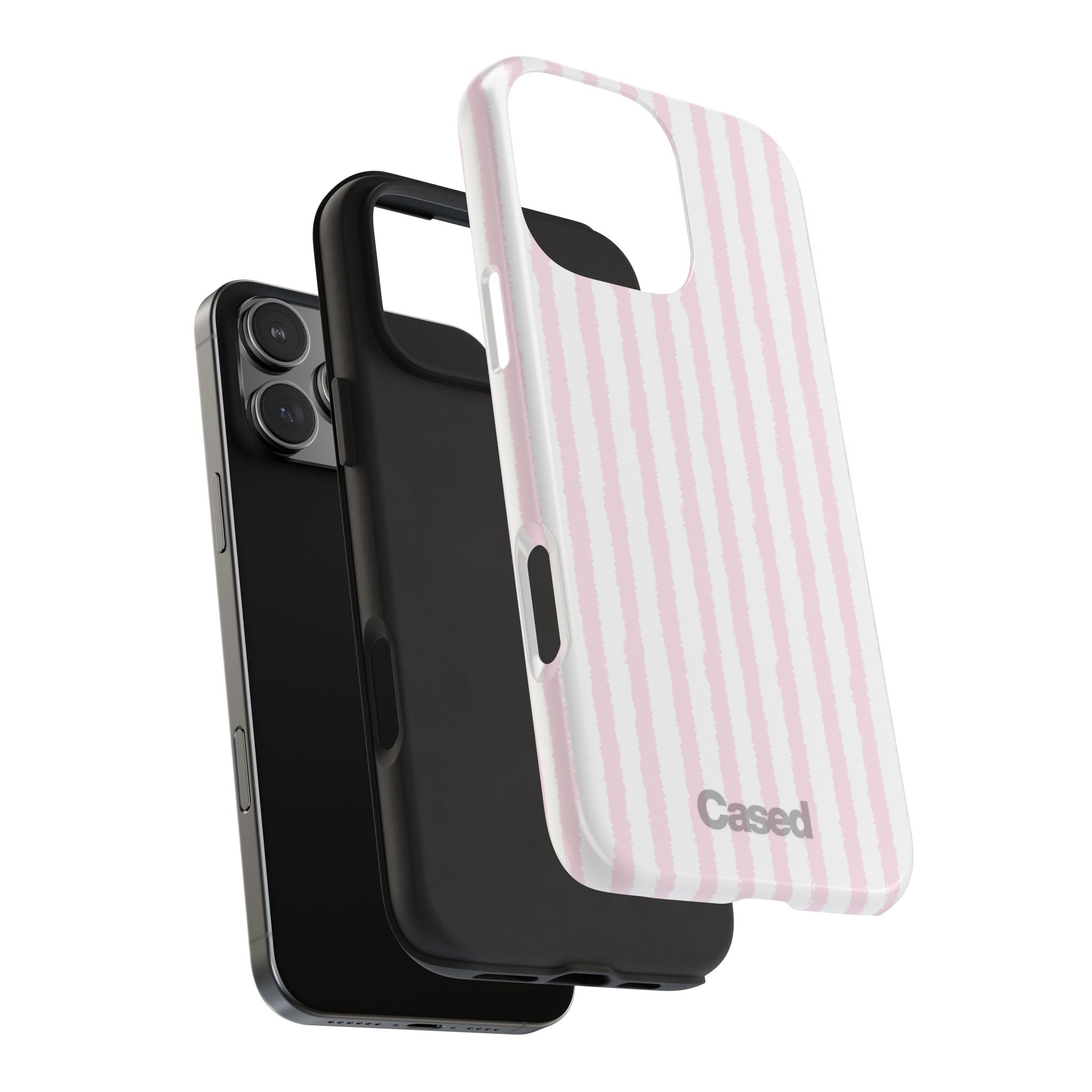Pink Pastel Stripe Tough Phone Case — Protective iPhone Cover