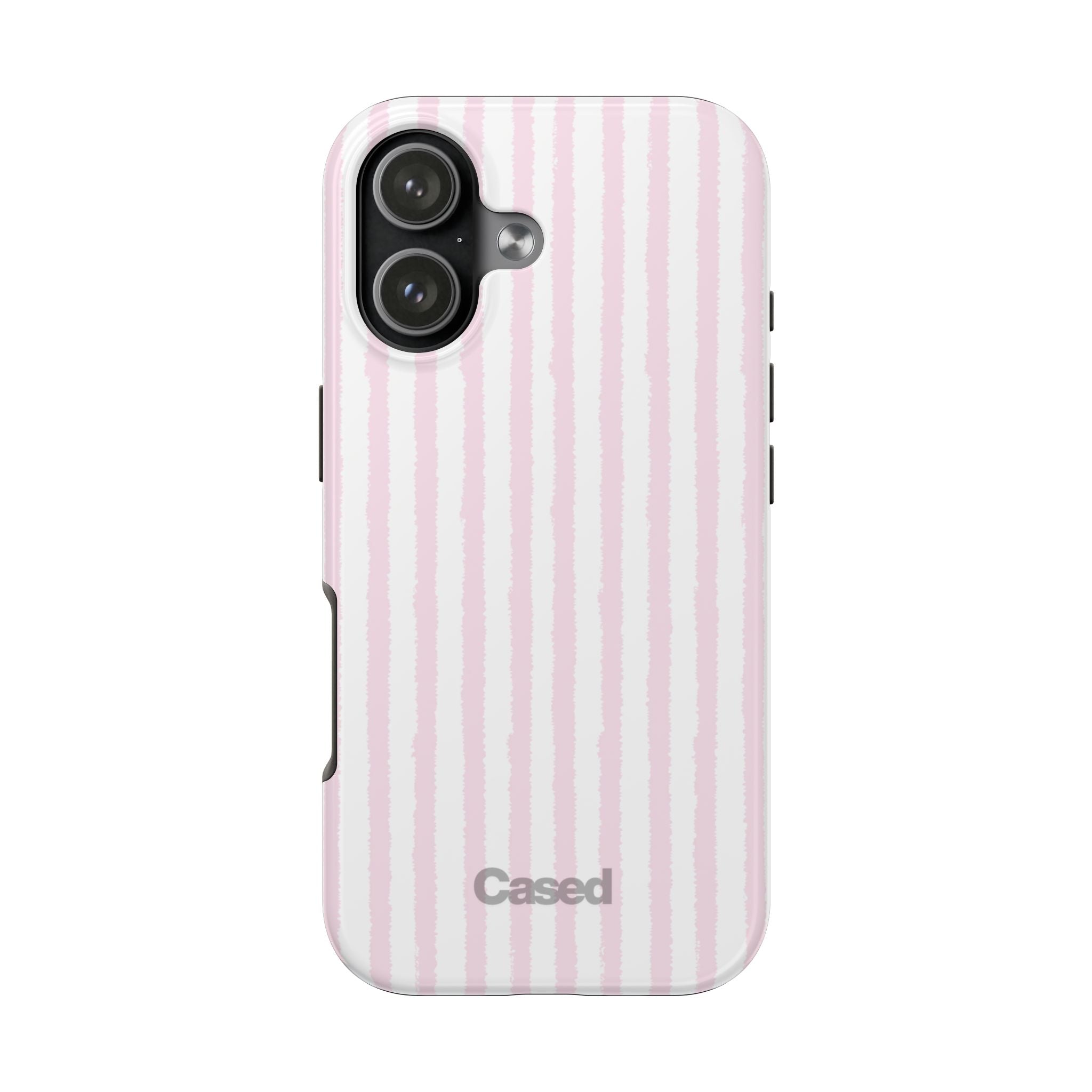 Pink Pastel Stripe Tough Phone Case — Protective iPhone Cover