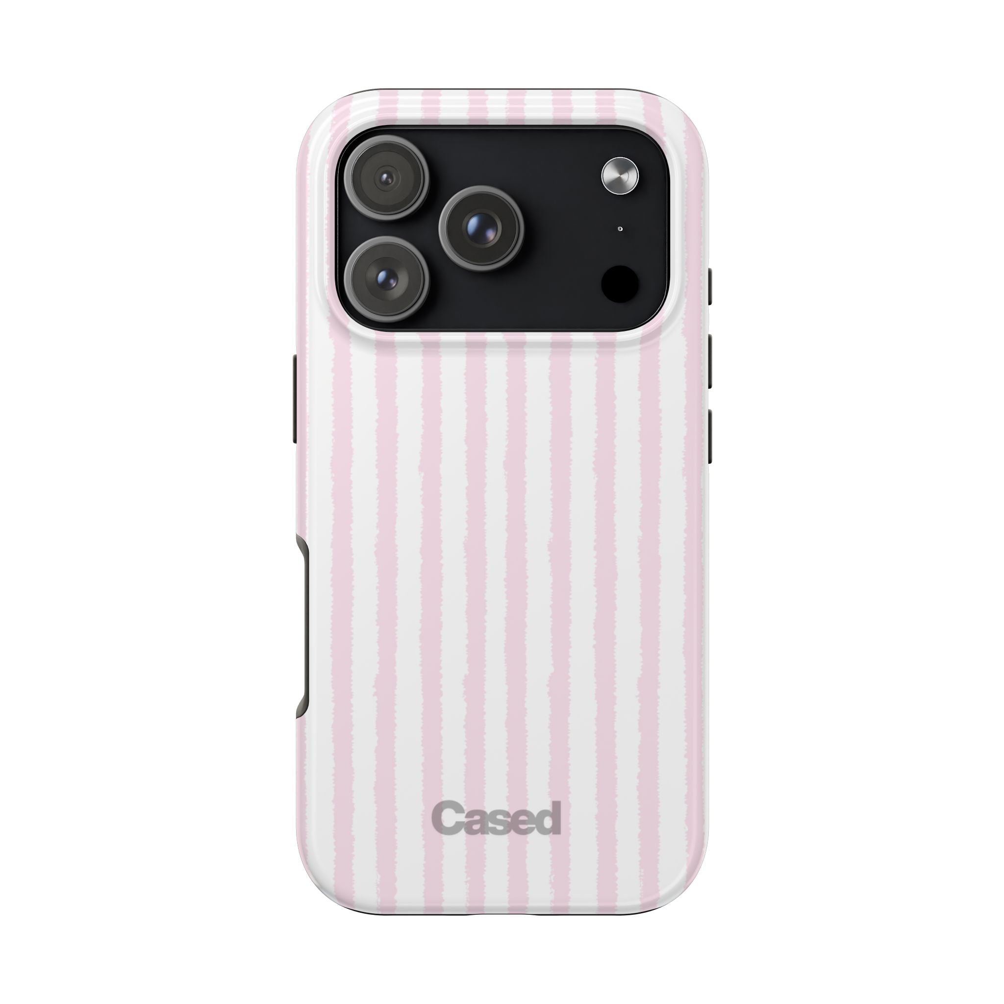 Pink Pastel Stripe Tough Phone Case — Protective iPhone Cover