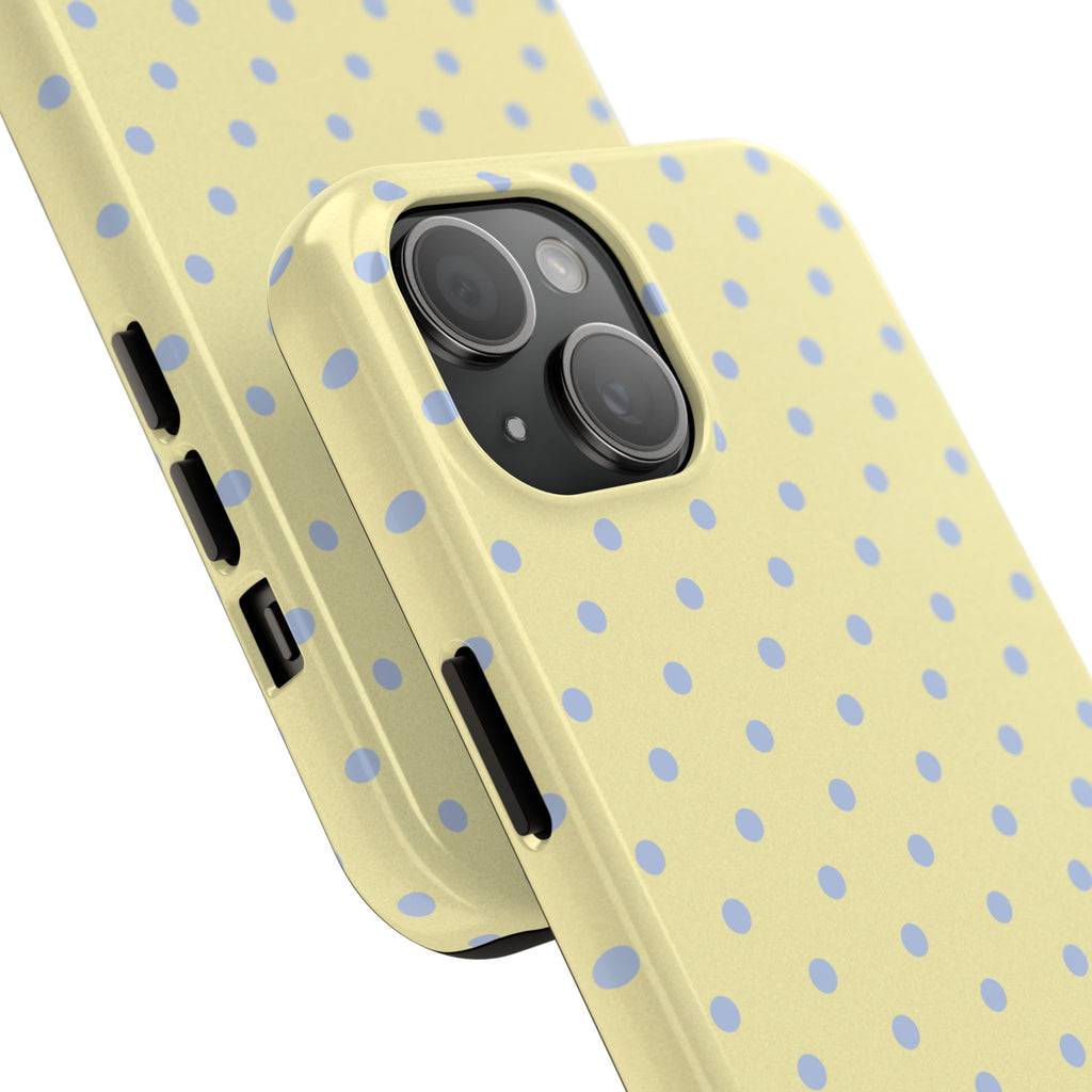 Pastel Yellow Polka Dot Tough Phone Case — Cute Protective Phone Cover