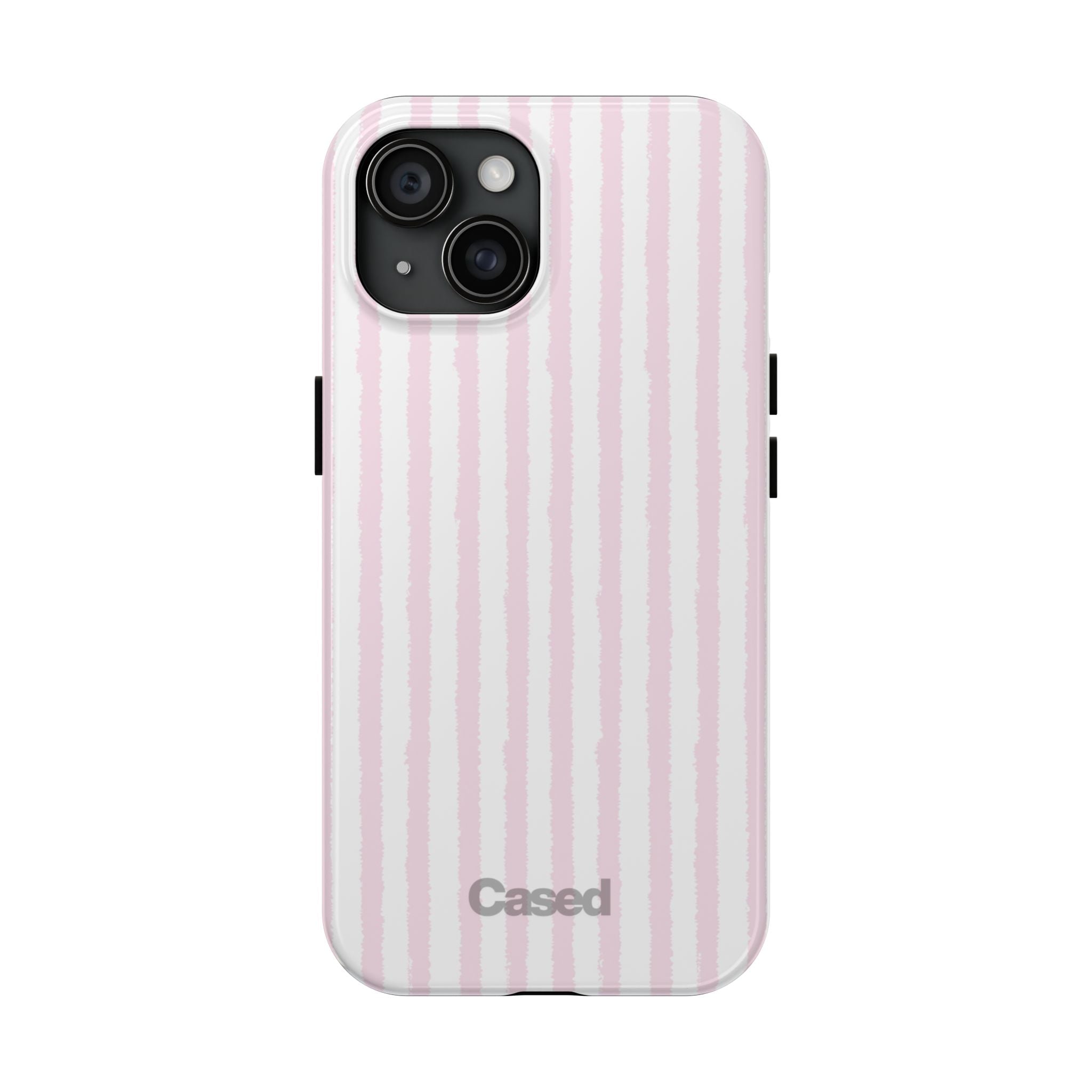 Pink Pastel Stripe Tough Phone Case — Protective iPhone Cover