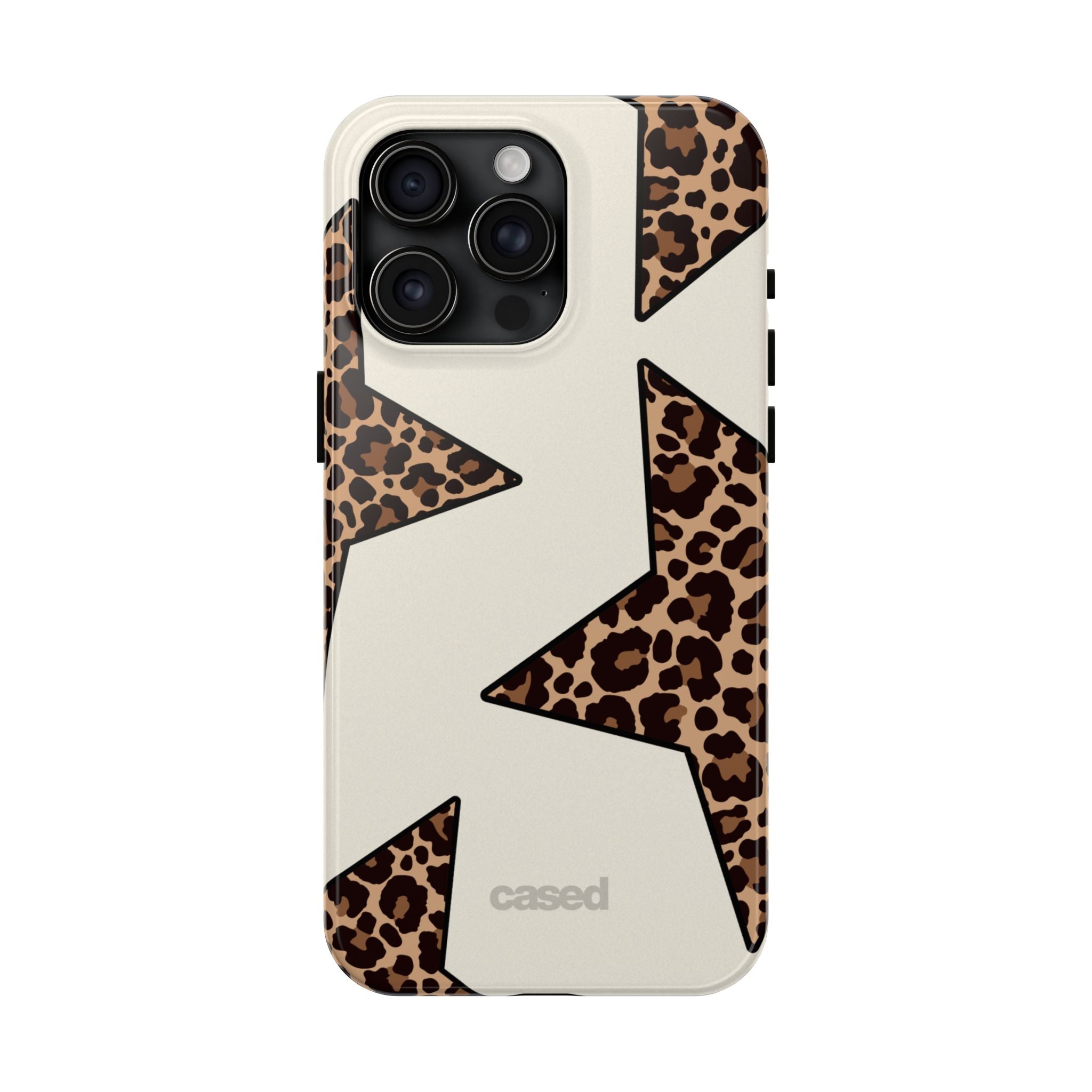 Leopard Star Pattern Phone Case | Animal Print Stars Tough Phone Case