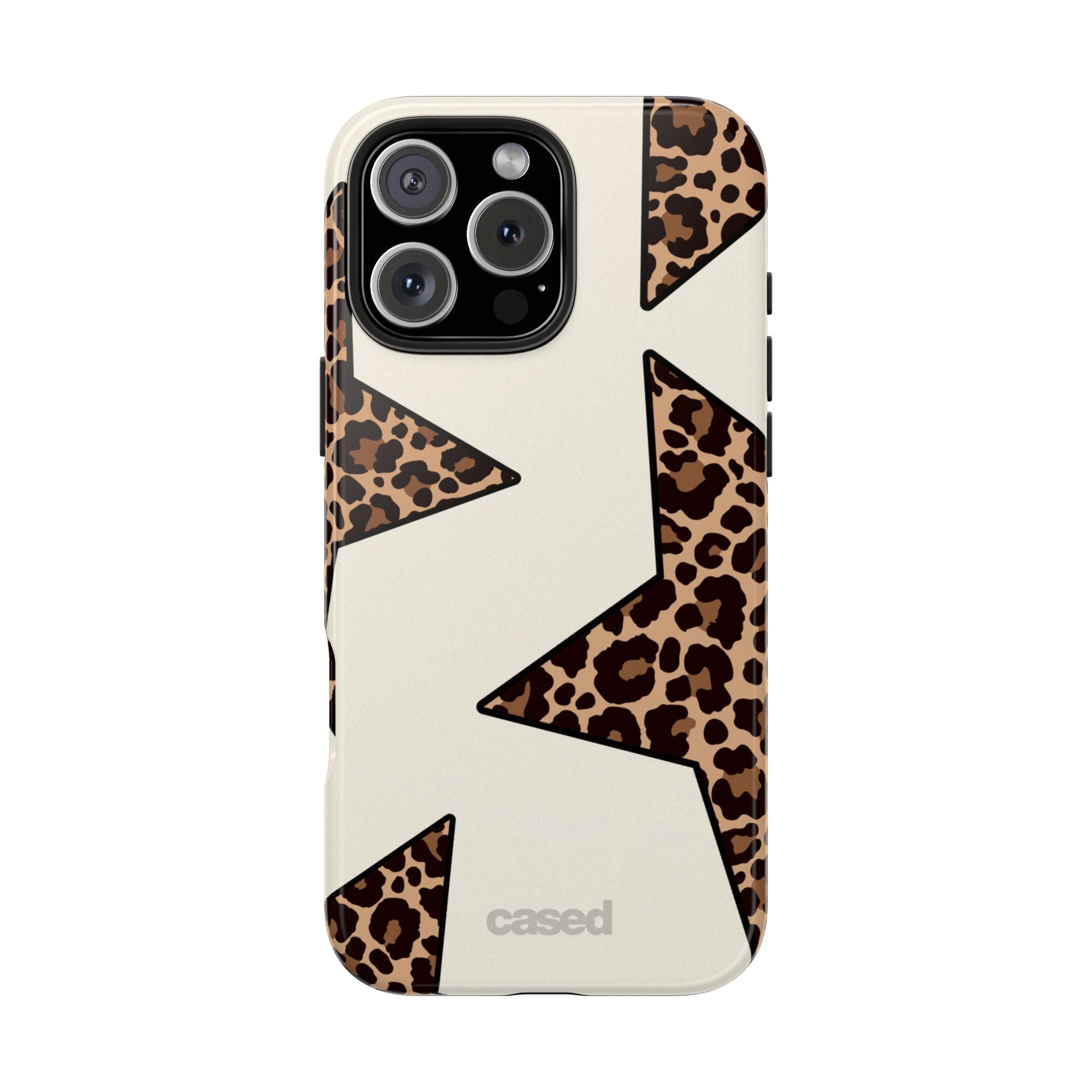 Leopard Star Pattern Phone Case | Animal Print Stars Tough Phone Case