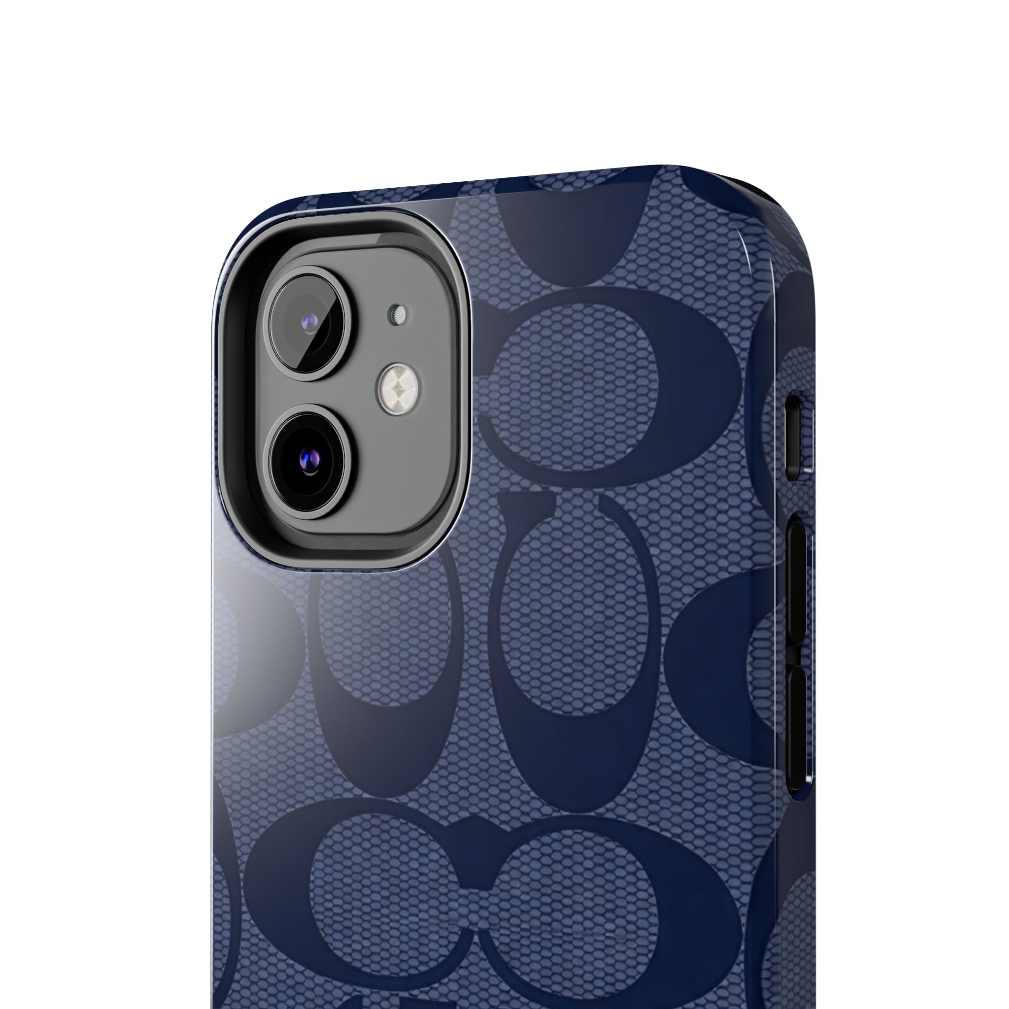 Navy Signature Pattern Tough Phone Case — Protective Designer-Inspired iPhone Case