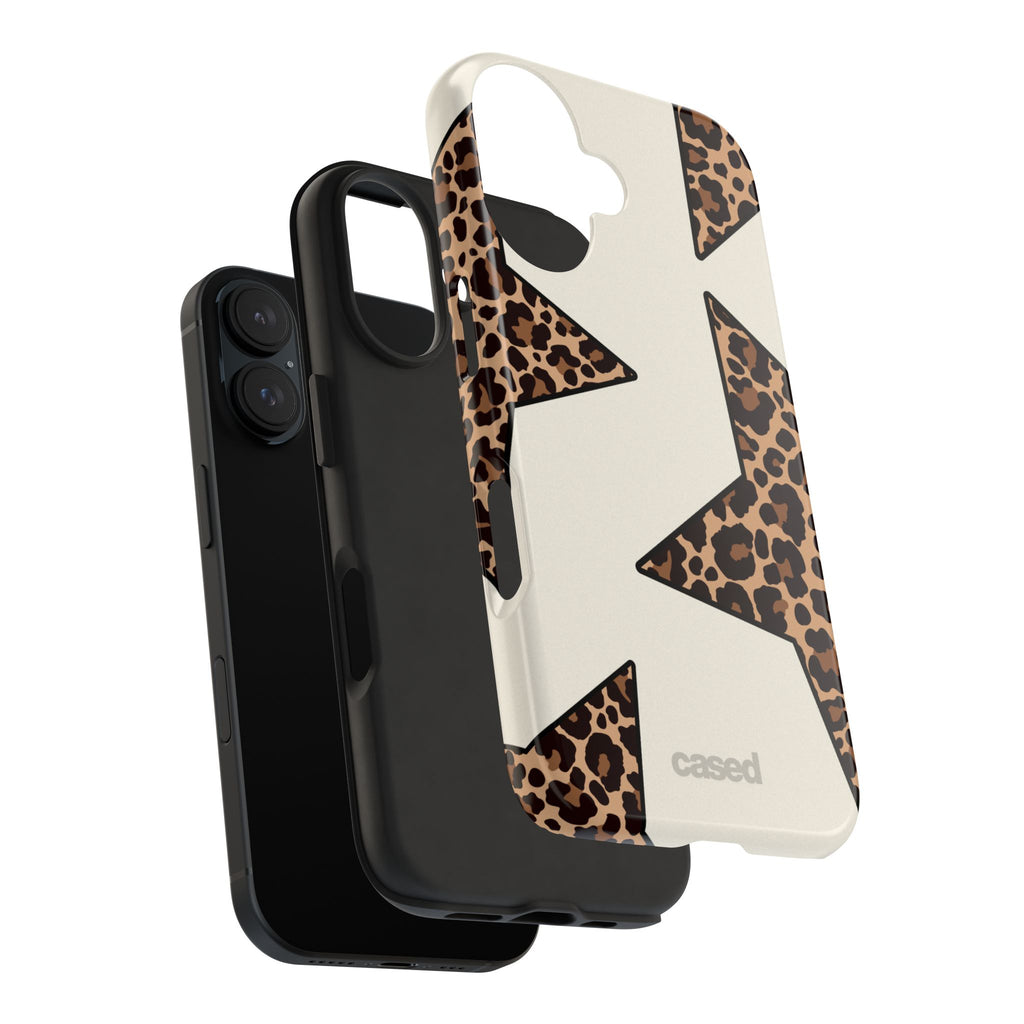 Leopard Star Pattern Phone Case | Animal Print Stars Tough Phone Case
