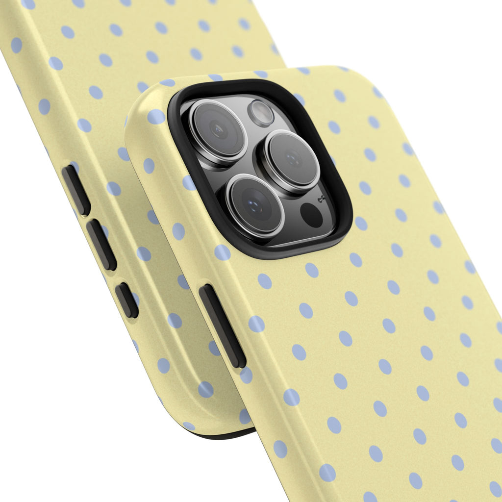 Pastel Yellow Polka Dot Tough Phone Case — Cute Protective Phone Cover