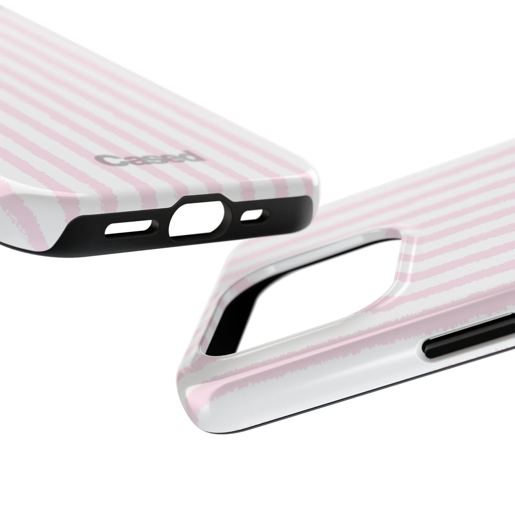Pink Pastel Stripe Tough Phone Case — Protective iPhone Cover