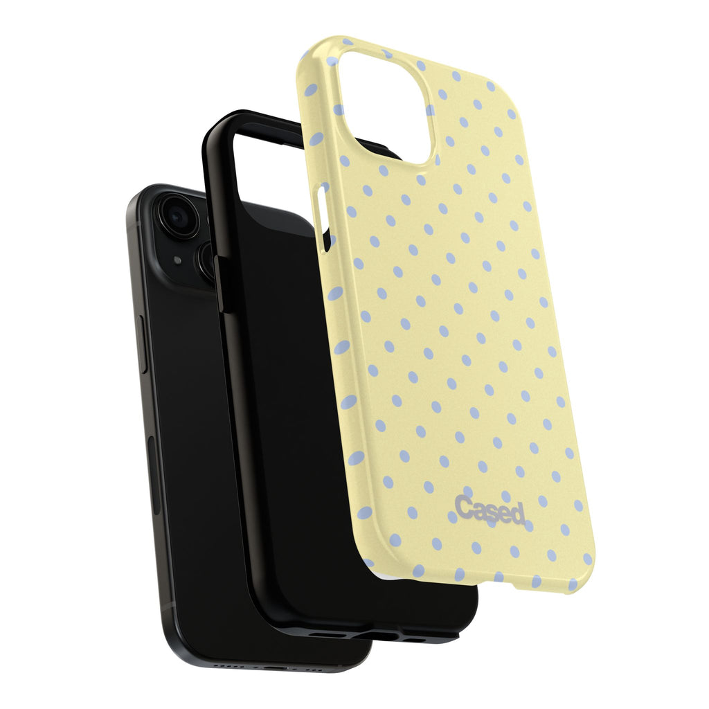Pastel Yellow Polka Dot Tough Phone Case — Cute Protective Phone Cover