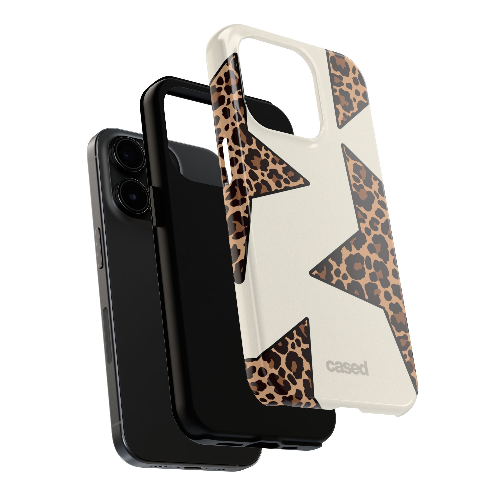Leopard Star Pattern Phone Case | Animal Print Stars Tough Phone Case