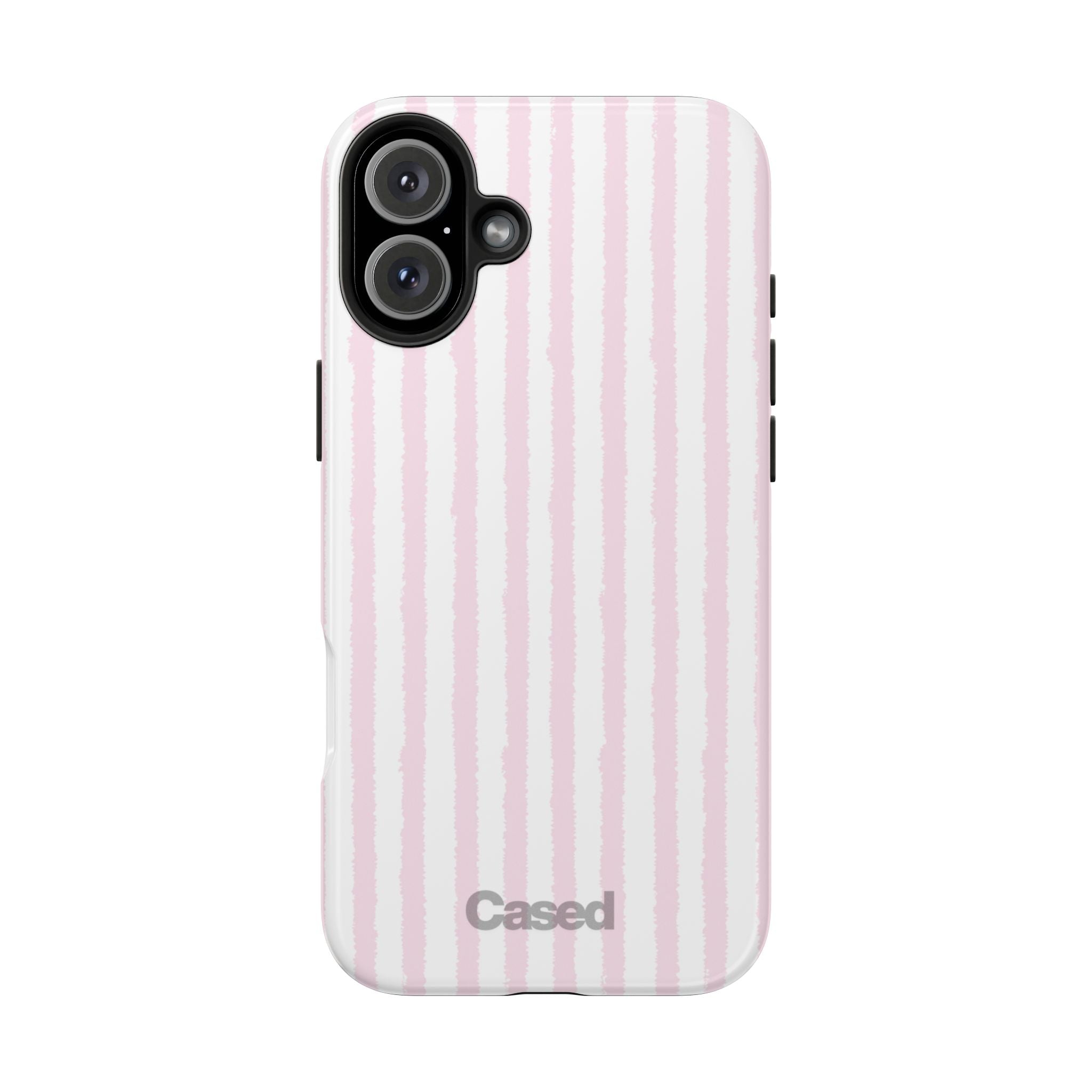 Pink Pastel Stripe Tough Phone Case — Protective iPhone Cover