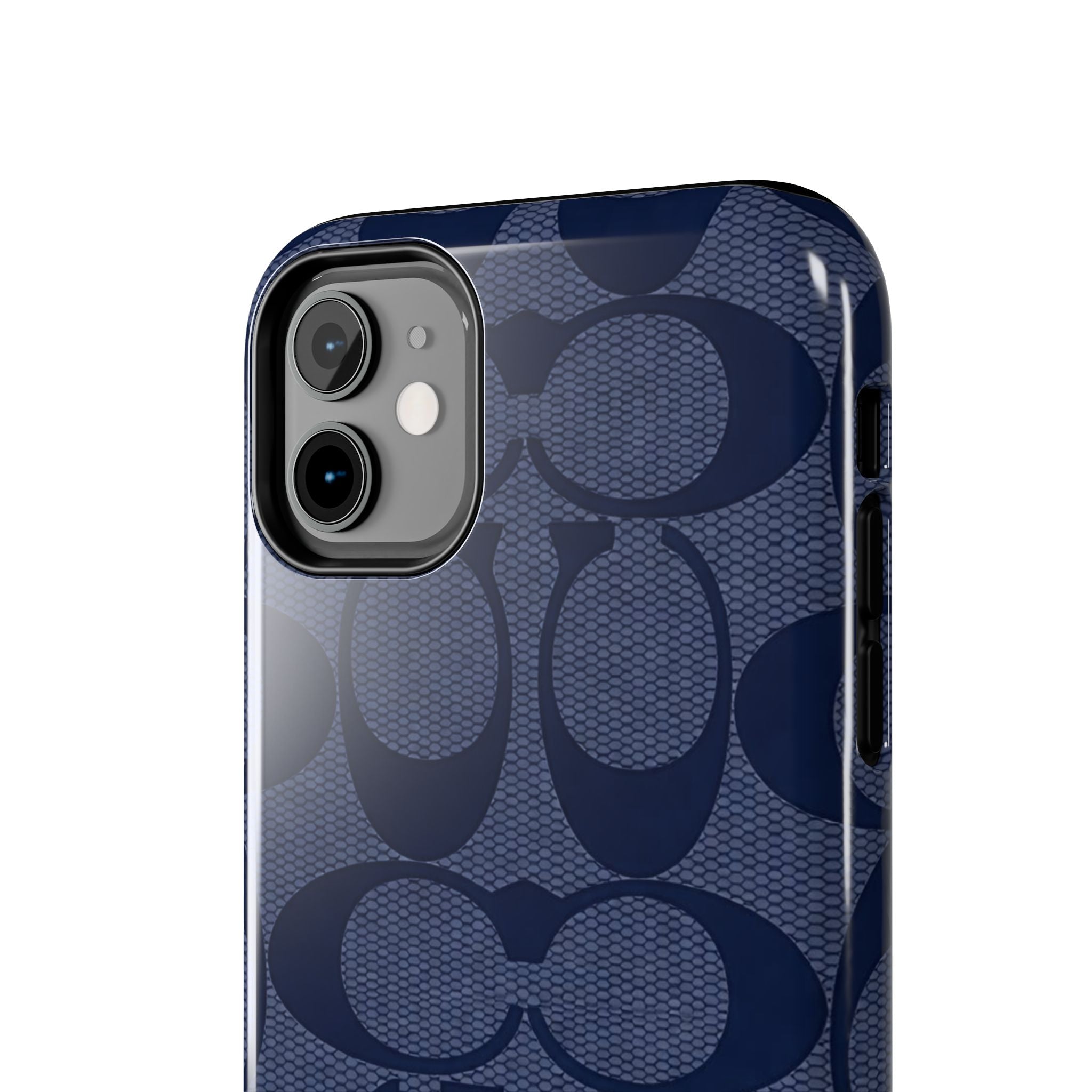 Navy Signature Pattern Tough Phone Case — Protective Designer-Inspired iPhone Case