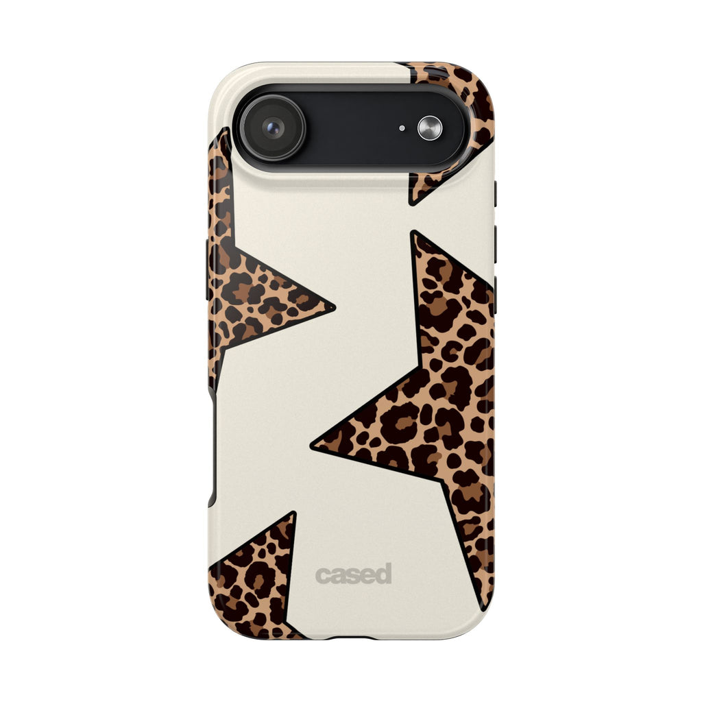 Leopard Star Pattern Phone Case | Animal Print Stars Tough Phone Case