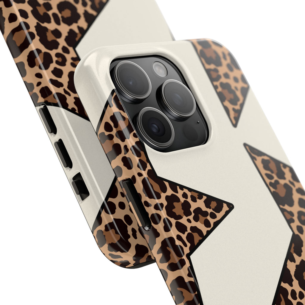 Leopard Star Pattern Phone Case | Animal Print Stars Tough Phone Case