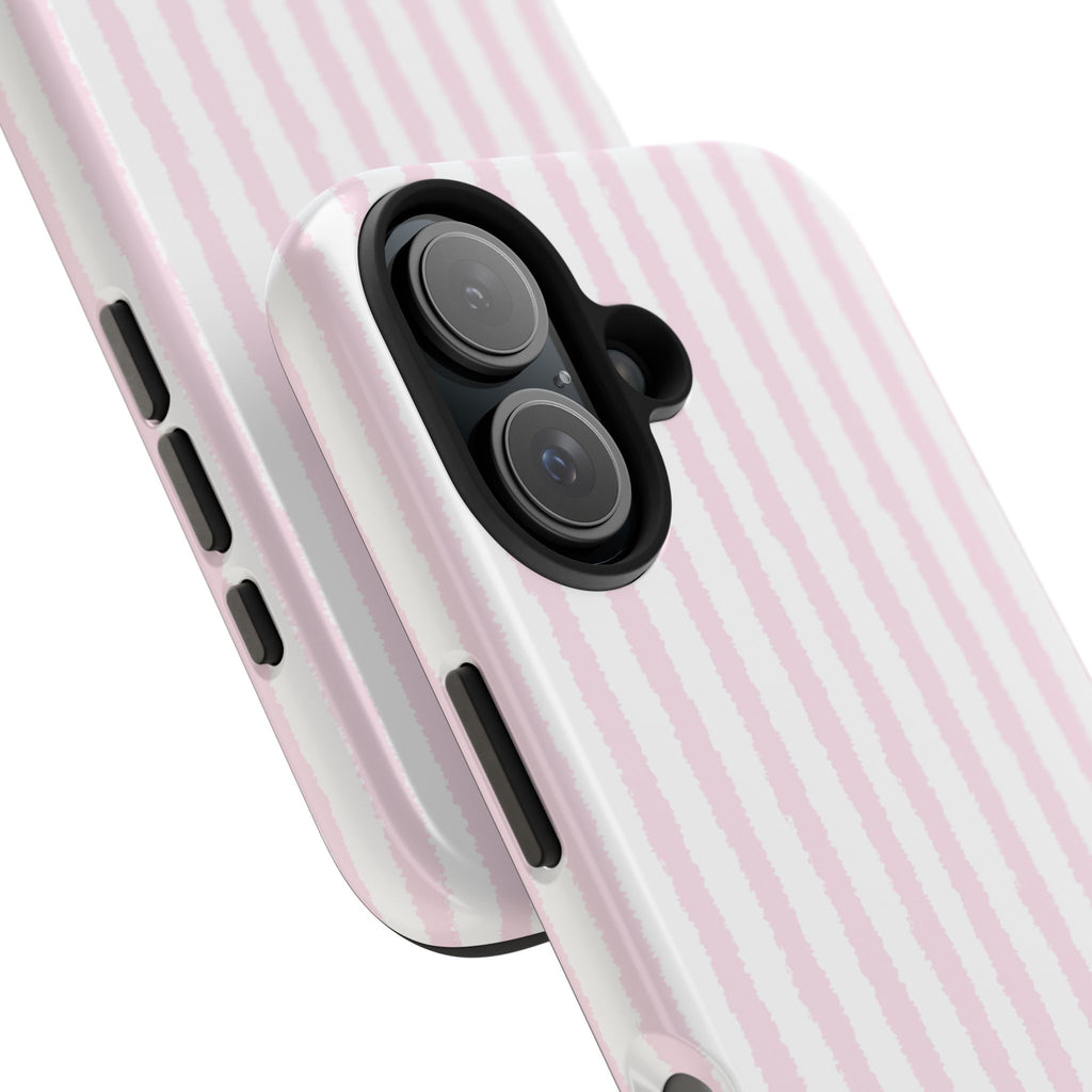 Pink Pastel Stripe Tough Phone Case — Protective iPhone Cover